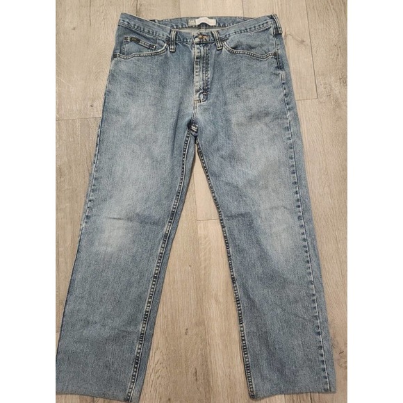 Lee Premium Regular Straight Leg Jeans Pants 36x28 Blue - Picture 1 of 15